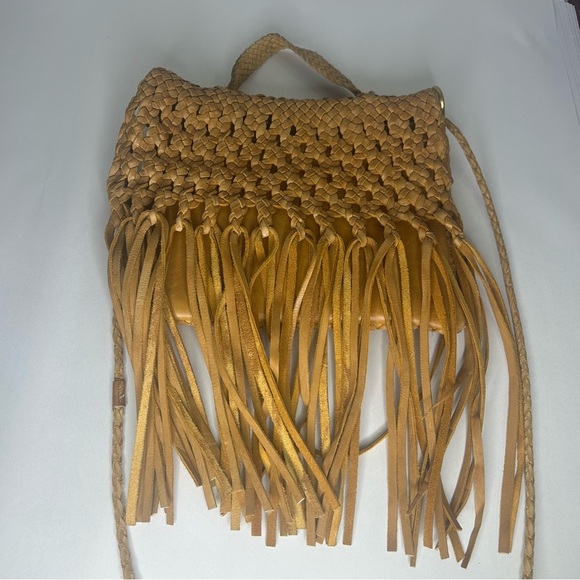 Motif56 Genuine Leather Fringe Boho Bag – Tan Cognac, Made in Morocco - Picture 4 of 14